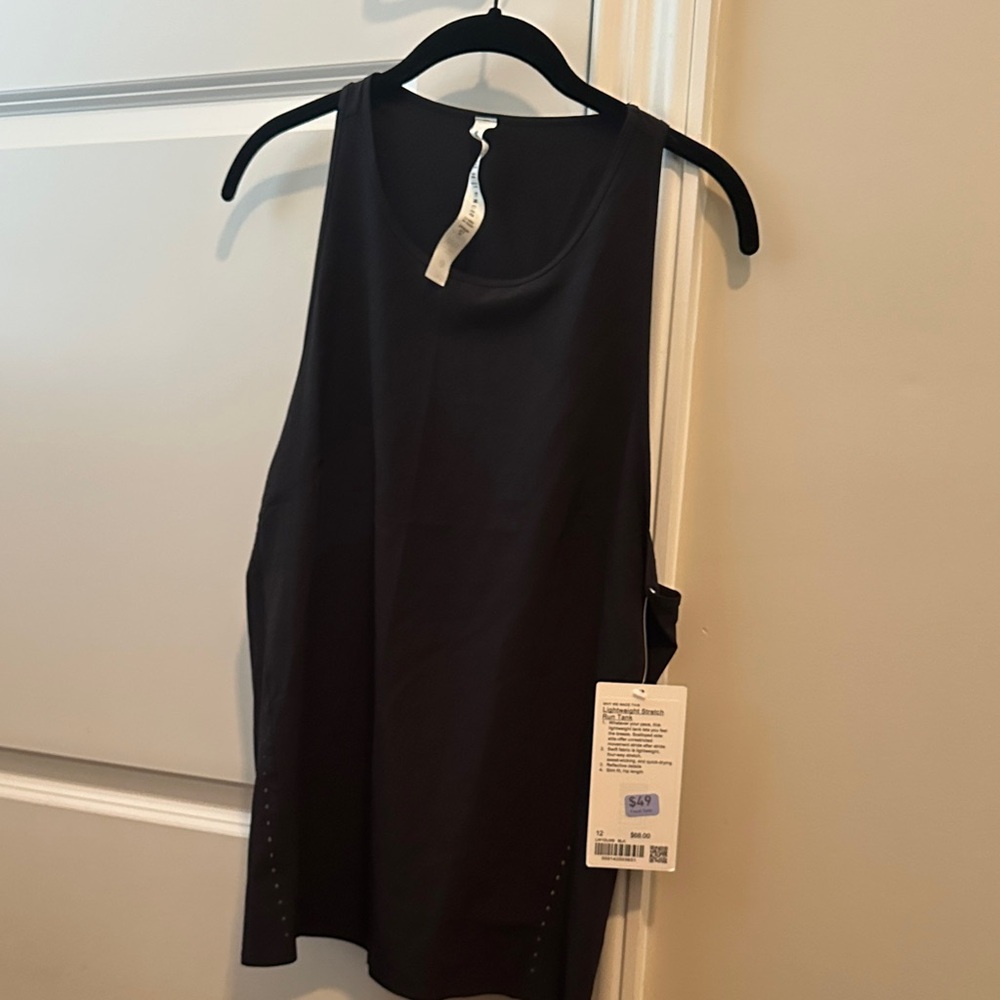 NWT Black Lulu Stretch Run Tank Sleeveless Women's Top 12
